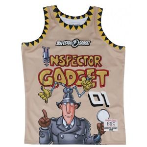Inspector Gadget Men's Headgear Classics Premium Embroidered Basketball Jersey